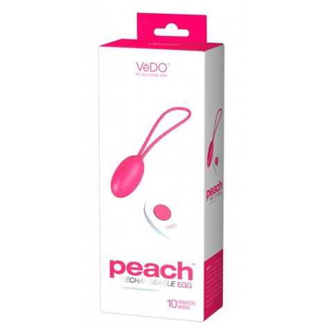 Розовое виброяйцо VeDO Peach с пультом ДУ